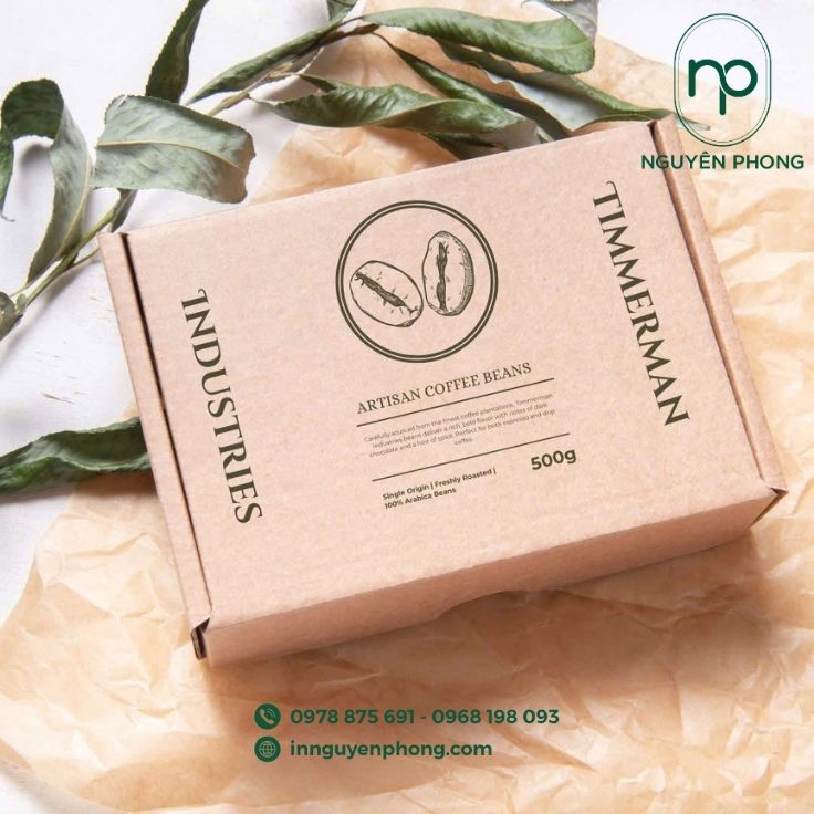 Hộp carton 3 lớp sóng E đựng hạt cafe